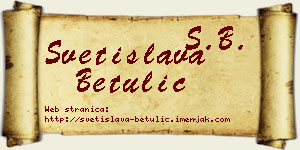 Svetislava Betulić vizit kartica